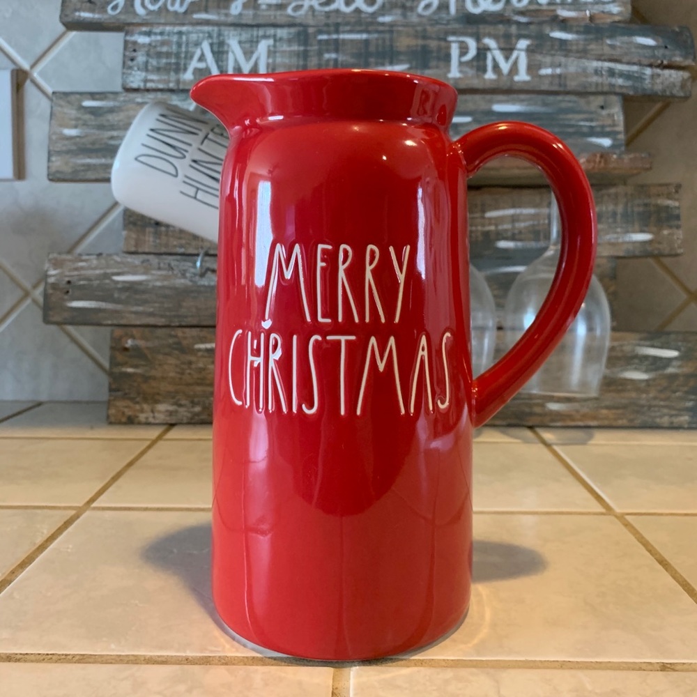 Rae Dunn Red MERRY CHRISTMAS PITCHER